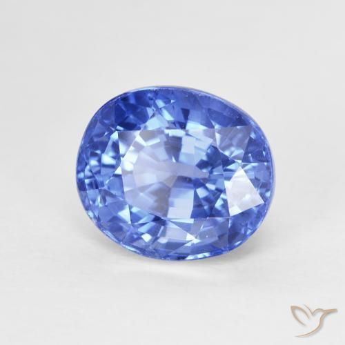 4.07 ct Blue Sapphire Stone, Natural Sapphire in Oval Facet Shape for Sale