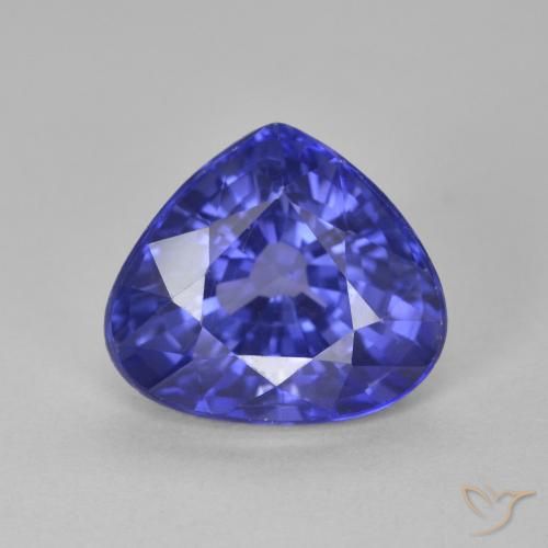 Saphir bleu en vrac de 4,01 ct, taille poire de 10 x 8,7 mm du Sri Lanka, Photo A