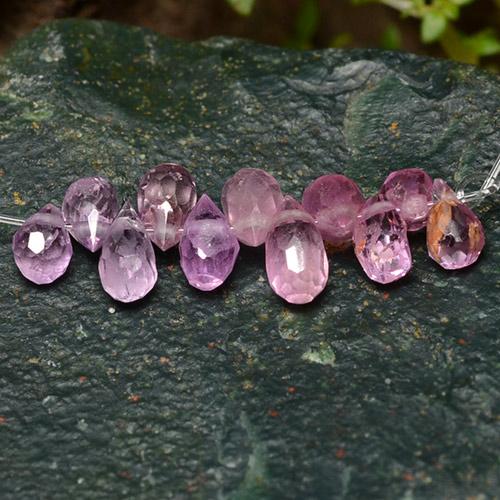 Rose moyen Saphir gemme - 0.2ct Briolette avec un trou (ID: 488593)