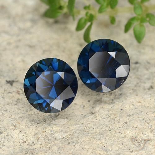 1.26 ctw Blue Sapphire Stones, Natural Sapphire in Diamond-Cut Shape for Sale
