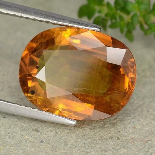 7.82 ct Orange Sapphire Stone, Natural Sapphire in Oval Facet Shape for Sale