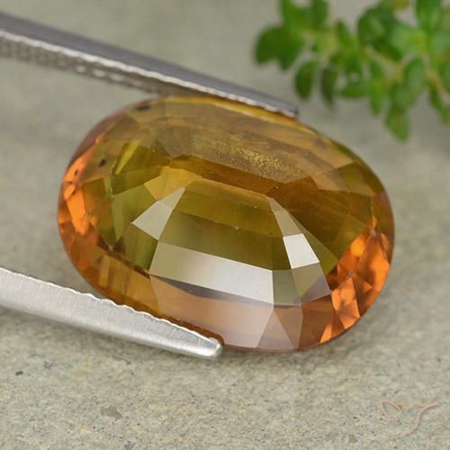 Sapphire Gemstone in 14.5 x 11.1 mm Size for Sale, Sapphire Stone in Brownish Orange Color
