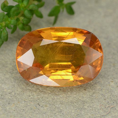 Saphir orange en vrac de 5,99 ct, taille ovale de 13,3 x 9,1 mm de Thaïlande, Photo A