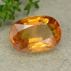 5.99 ct Orange Sapphire Stone, Natural Sapphire in Oval Facet Shape for Sale