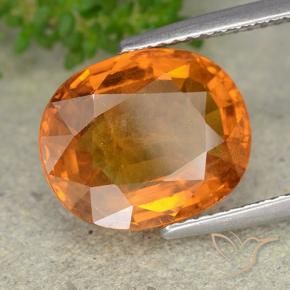 6.70 ct Orange Sapphire Stone, Natural Sapphire in Oval Facet Shape for Sale
