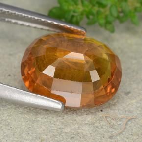 Sapphire Gemstone in 12.7 x 10.4 mm Size for Sale, Sapphire Stone in Medium-Dark Orange Color