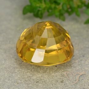 Sapphire Gemstone in 11.3 x 10 mm Size for Sale, Sapphire Stone in Dark Golden Color