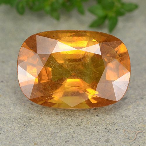 6.35ct Natural Deep Orange-Gold Sapphire, Cushion, VS-SI