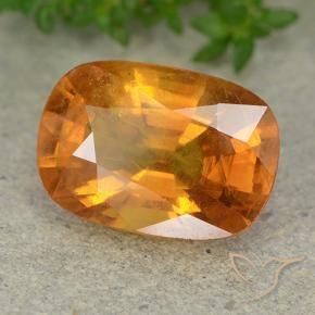 6.35 ct Golden Sapphire Stone, Natural Sapphire in Cushion-Cut Shape for Sale