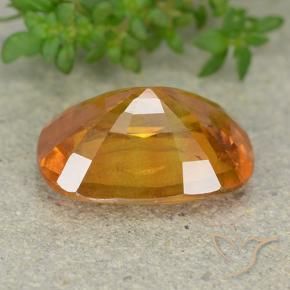 Sapphire Gemstone in 13.6 x 9.5 mm Size for Sale, Sapphire Stone in Deep Orange-Gold Color