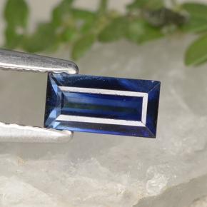 Azul marino Zafiro Gema - 0.6ct Corte Baguette Step (ID: 490419)