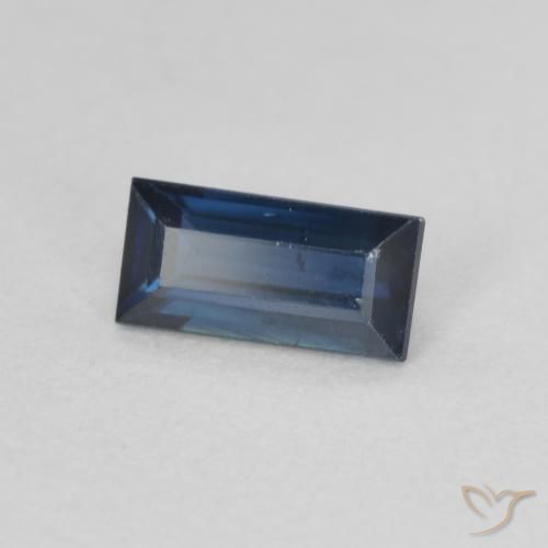 0.50 ct Blue Sapphire Stone, Natural Sapphire in Baguette Step Cut Shape for Sale