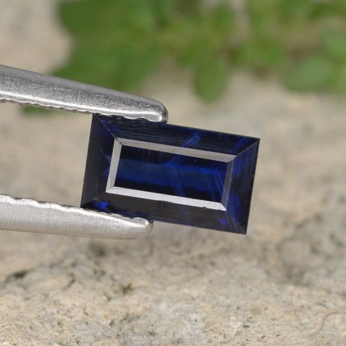 0.68ct Natural Navy Blue Sapphire, Baguette, VS