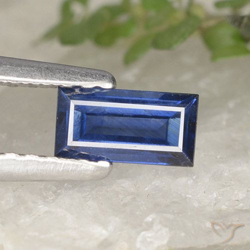 0.51ct Natural Dark Blue Sapphire, Baguette, VS