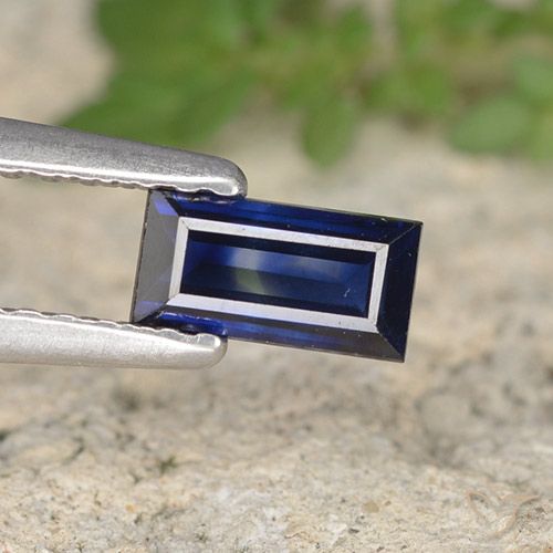 Azul crepúsculo Zafiro Gema - 0.5ct Corte Baguette Step (ID: 490532)