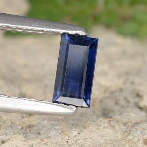 0.46 ct Blue Sapphire Stone, Natural Sapphire in Baguette Step Cut Shape for Sale