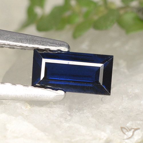 Azul marino Zafiro Gema - 0.5ct Corte Baguette Step (ID: 490669)
