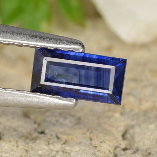 Königsblau Saphir Edelstein - 0.5ct Baquette Treppen-Schliff (ID: 490683)
