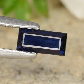 Navy Blue Sapphire Gem - 0.4ct Baguette Step Cut (ID: 490686)