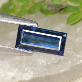 Dark Blue Sapphire Gem - 0.6ct Baguette Step Cut (ID: 490688)