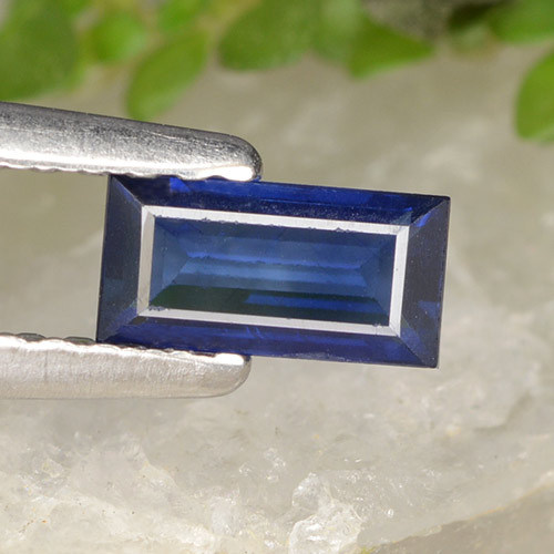 6 x 3.1mm Baguette Step Cut Blue Sapphire from Madagascar, Weight of 0 ...