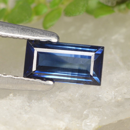 Königsblau Saphir Edelstein - 0.5ct Baquette Treppen-Schliff (ID: 490787)