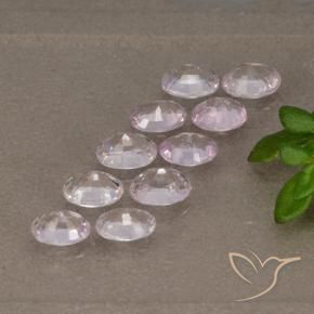 Sapphire Gemstones in 3.8 x 3.1 mm Size for Sale, Sapphire Stones in Very Light Lavender Pink Color