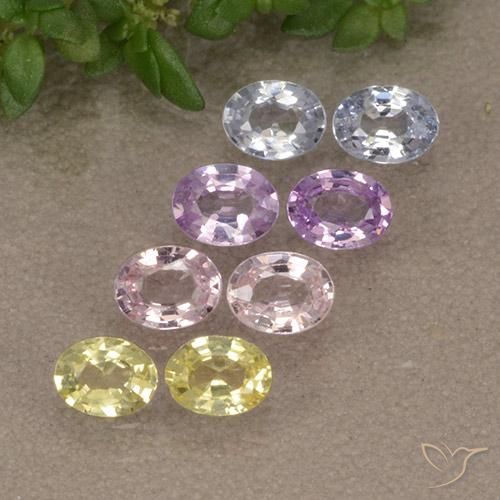 Многоцветный Сапфир Камень - 0.2ct Фасетный Овал (ID: 492050)