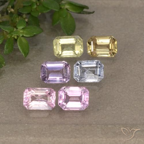 Многоцветный Сапфир Камень - 0.3ct Восьмиугольная ступенчатая огранка (ID: 492224)