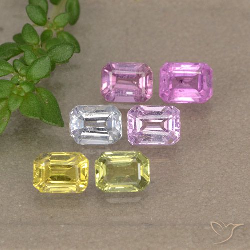 Многоцветный Сапфир Камень - 0.3ct Восьмиугольная ступенчатая огранка (ID: 492244)