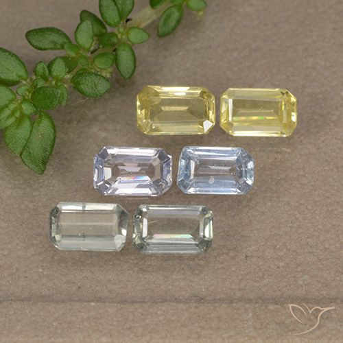 Mehrfarbig Saphir Edelstein - 0.3ct Octagon Stufenschliff (ID: 492245)