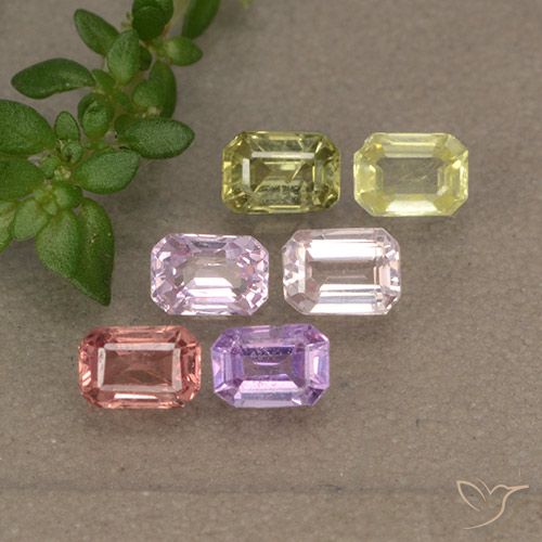 Mehrfarbig Saphir Edelstein - 0.3ct Octagon Stufenschliff (ID: 492248)