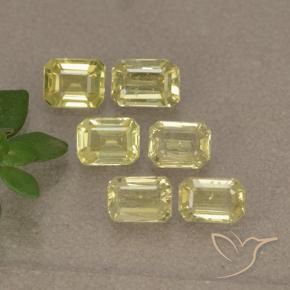 1.60 ctw Yellow Sapphire Stones, Natural Sapphire in Octagon Step Cut Shape for Sale