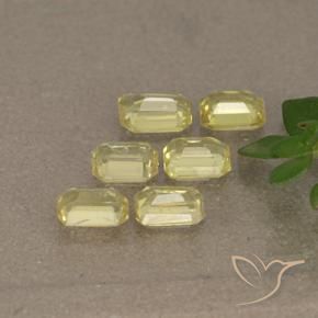 Sapphire Gemstones in 4 x 3 mm (calibrated) Size for Sale, Sapphire Stones in Light Pineapple Yellow Color