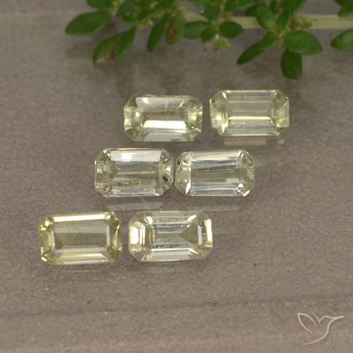 Светло-желтый Сапфир Камень - 0.3ct Восьмиугольная ступенчатая огранка (ID: 492319)