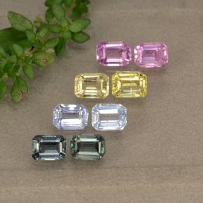 Многоцветный Сапфир Камень - 0.3ct Восьмиугольная ступенчатая огранка (ID: 492322)