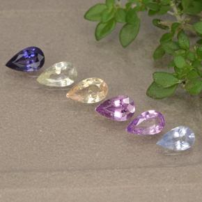 Mehrfarbig Saphir Edelstein - 0.2ct Birnen Schliff (ID: 492496)