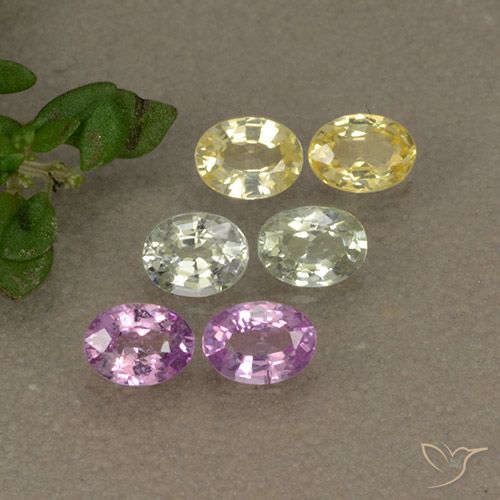 Многоцветный Сапфир Камень - 0.2ct Фасетный Овал (ID: 492502)