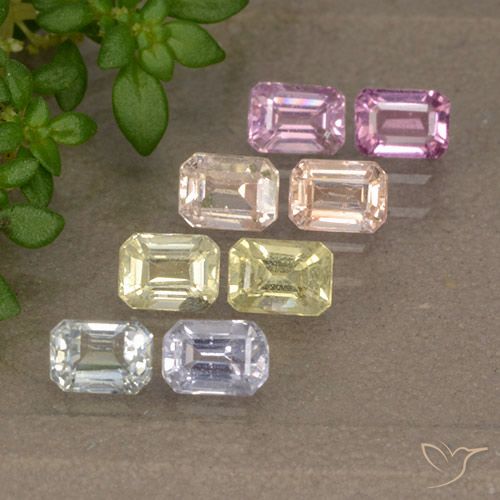 Multicolor Sapphire Gem - 0.3ct Octagon Step Cut (ID: 492504)