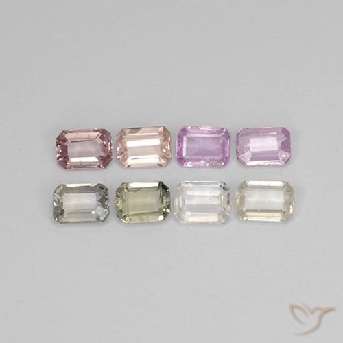 Multicolor Sapphire Gem - 0.2ct Octagon Step Cut (ID: 492509)