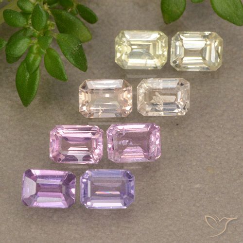 Многоцветный Сапфир Камень - 0.3ct Восьмиугольная ступенчатая огранка (ID: 492510)