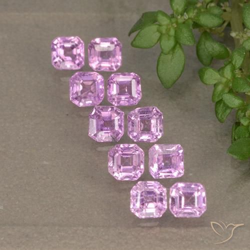 1.59 ctw Pink Sapphire Stones, Natural Sapphire in Octagon Step Cut Shape for Sale