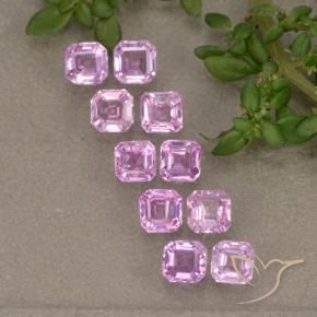1.64 ctw Pink Sapphire Stones, Natural Sapphire in Octagon Step Cut Shape for Sale