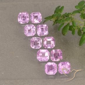 1.48 ctw Pink Sapphire Stones, Natural Sapphire in Octagon Step Cut Shape for Sale