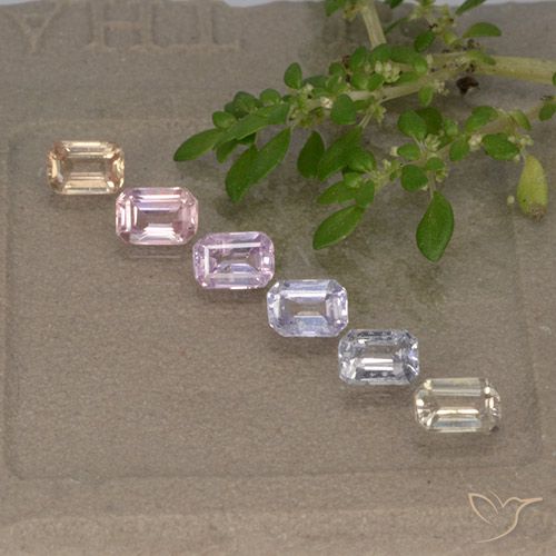 Mehrfarbig Saphir Edelstein - 0.3ct Octagon Stufenschliff (ID: 492566)