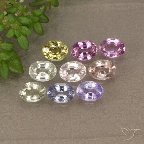 Многоцветный Сапфир Камень - 0.2ct Фасетный Овал (ID: 492584)