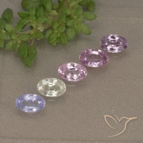 1.46 ctw Multicolor Sapphire Stones, Natural Sapphire in Oval Facet Shape for Sale