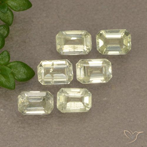 hellgelb Saphir Edelstein - 0.2ct Octagon Stufenschliff (ID: 492653)