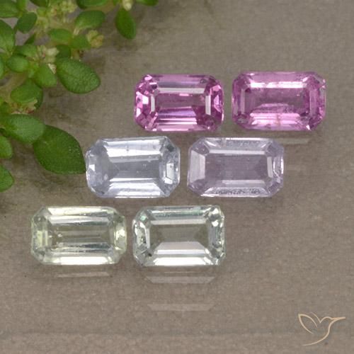 2.11 ctw Multicolor Sapphire Gemstones, Sapphire Gems in Octagon Step Cut Shape for Sale.