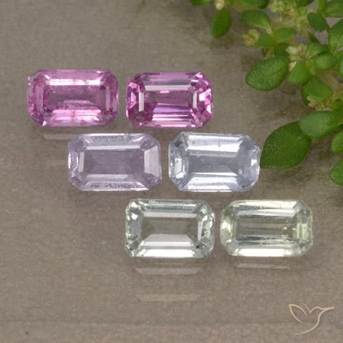 2.11 ctw Multicolor Sapphire Stones, Natural Sapphire in Octagon Step Cut Shape for Sale